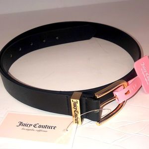 Juicy Couture NWT M/L Black gold buckle 7hole belt